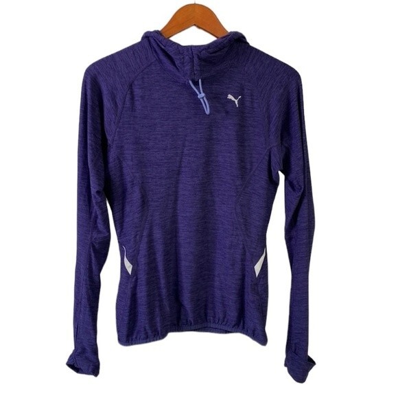 Puma Running Hoodie Pullover Warm Cell Long Sleeves Thumb Hole Cuff - Picture 1 of 16